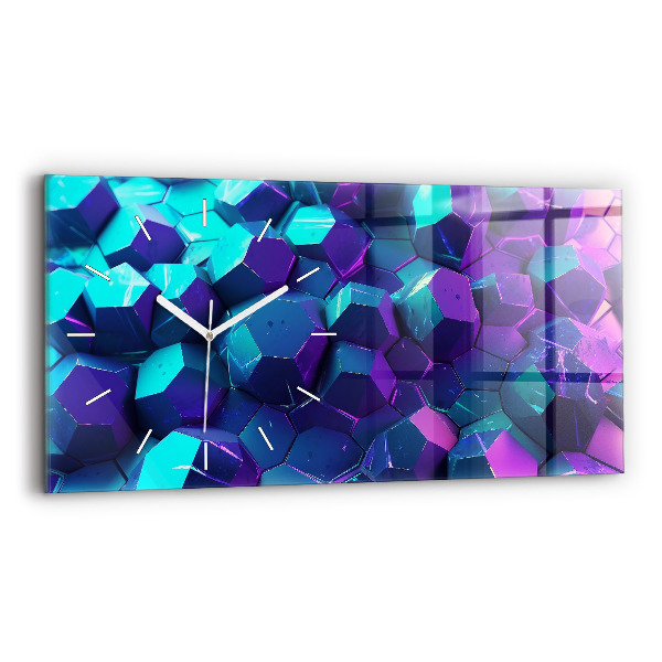 Horizontálne sklenené hodiny Geometrické tvary