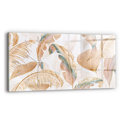 Sklenené hodiny Príroda so vzorom listov