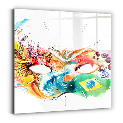 Sklenené hodiny na stenu Kultúra - Vlajka Brazílie