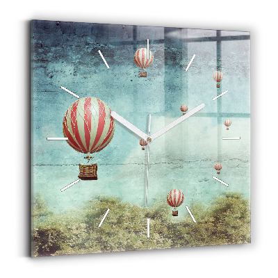 Štvorcové nástenné hodiny Maľované balóny
