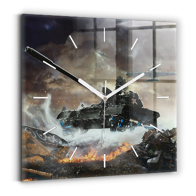 Štvorcové nástenné hodiny Grafika nádrže