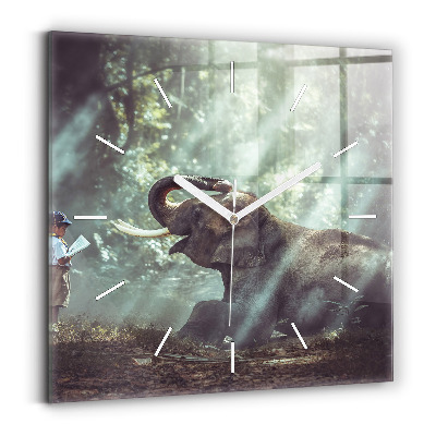 Sklenené hodiny na stenu Chlapec čítajúci knihu