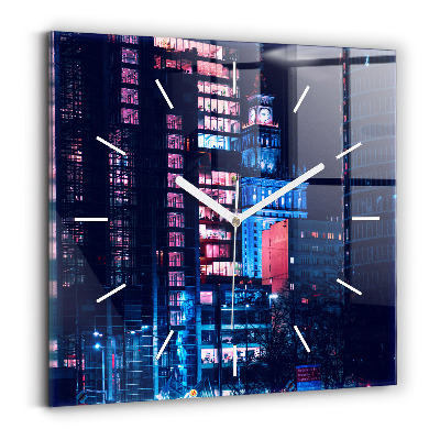 Sklenené hodiny Varšava v noci