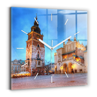 Sklenené hodiny Hlavné trhové námestie v Krakove