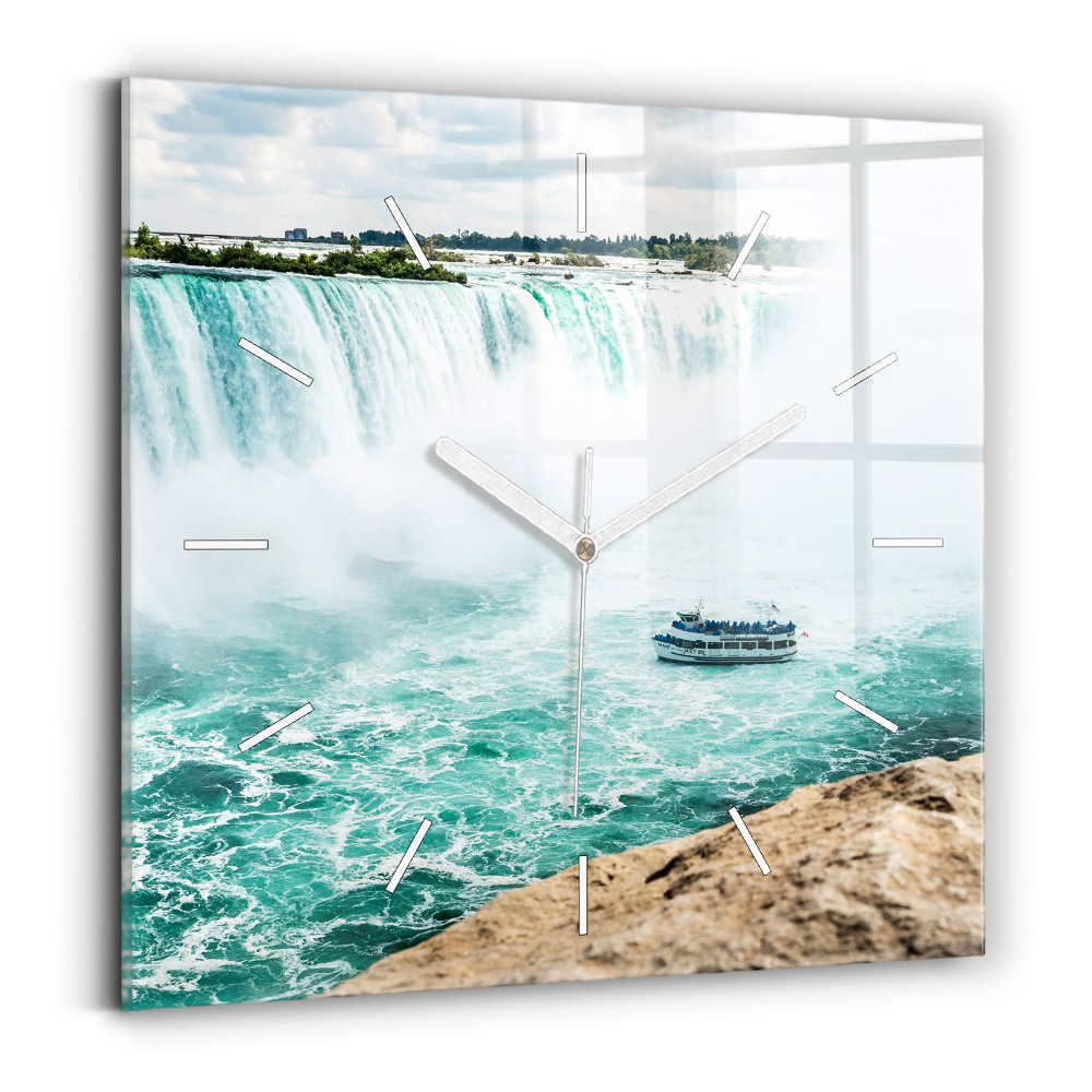 Štvorcové nástenné hodiny Loď a Niagara