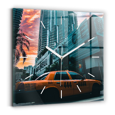 Štvorcové nástenné hodiny Miami, Florida