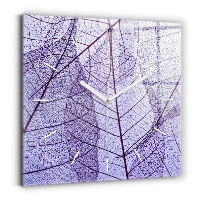 Štvorcové nástenné hodiny Listy - príroda