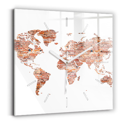 Štvorcové hodiny Stará tehlová mapa