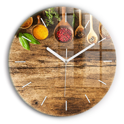 Okrúhle hodiny Lyžičky s korením