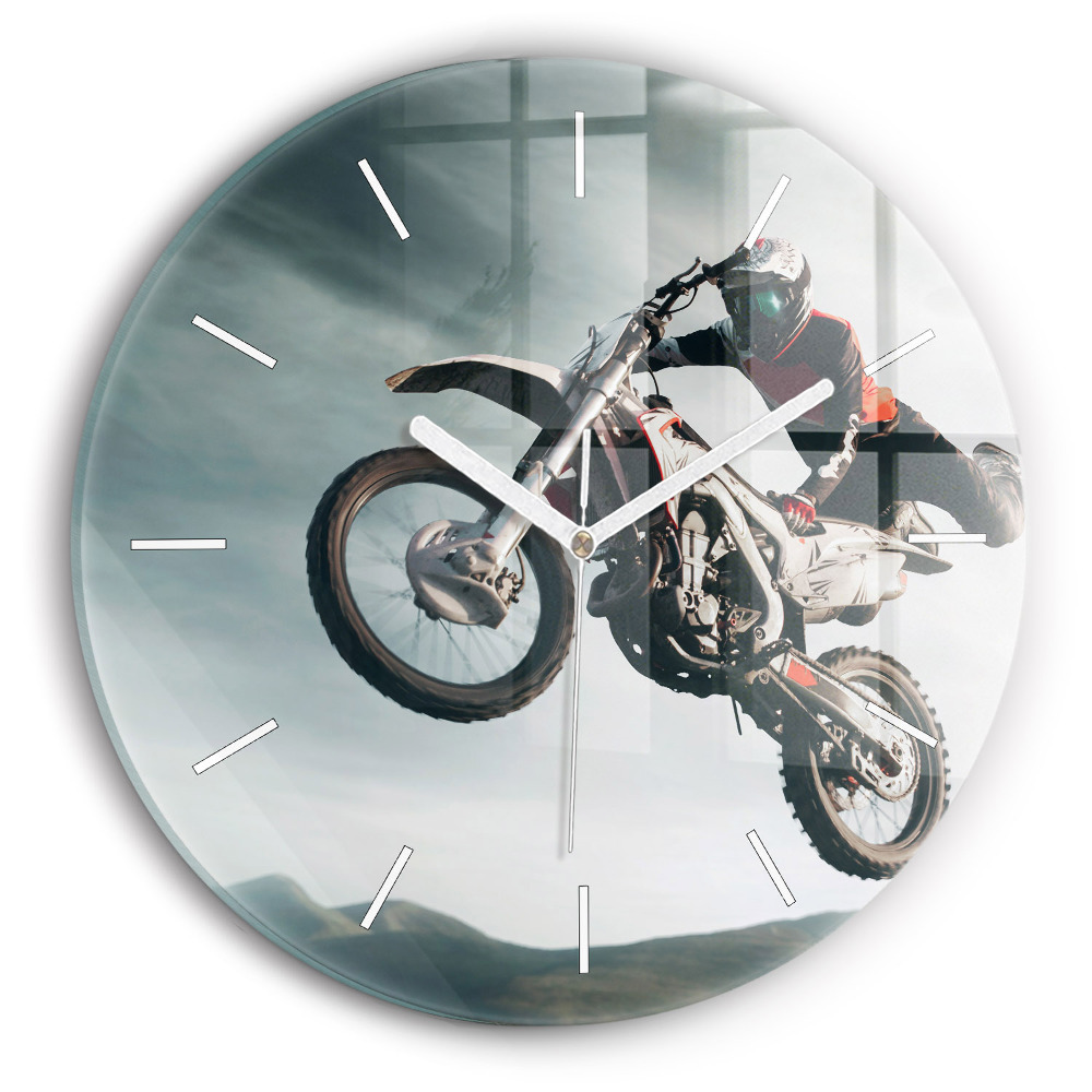 Okrúhle hodiny Motocykel Adrenalínový štýl