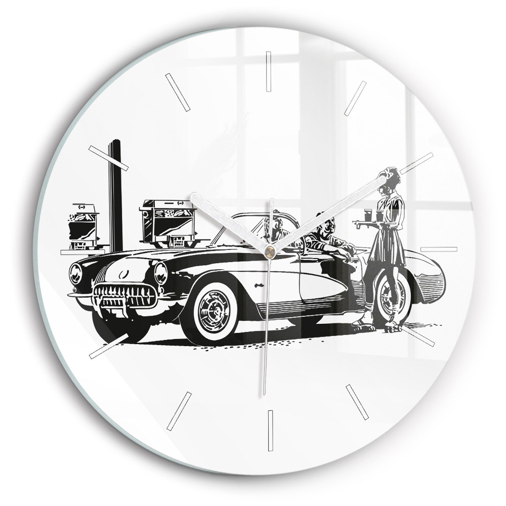 Okrúhle sklenené hodiny Retro ilustrácia