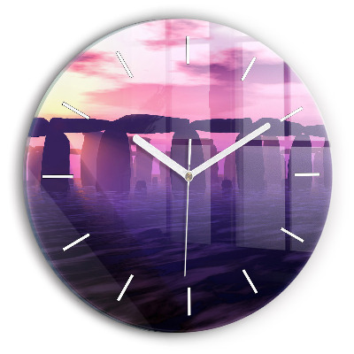 Okrúhle hodiny Západ slnka pri Stonehenge