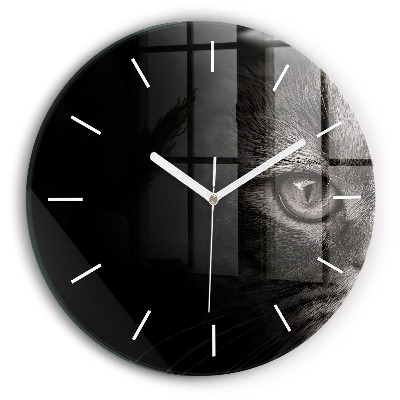 Okrúhle nástenné hodiny Škótsky pes a mačka